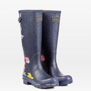 Joules Women's Rubber Rain Boot, Floral Navy